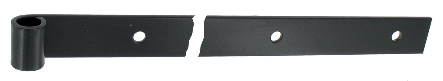 Penture droite - Bout carré percée - Epoxy noir - Hauteur : 40mm x épaisseur 6mm  - Ø14 mm Longueur : 600MM 