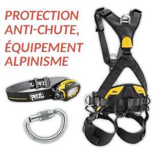 Protection anti-chute, équipement alpinisme Petzl